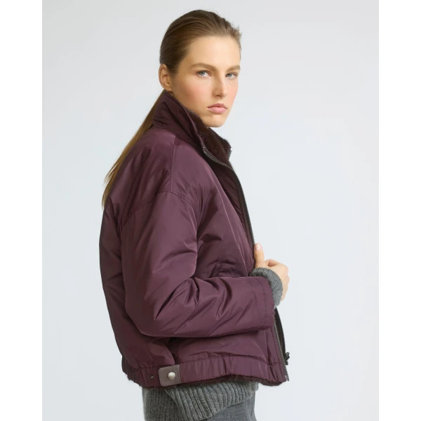 Yves Salomon Reversible Water-Repellent Jacket with Mink Fur in Deep Bordeaux | Jackets | Coveti