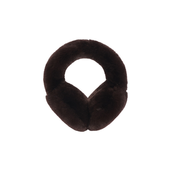 Yves Salomon Rex Rabbit Fur Earmuffs in Brown | Hats | Coveti