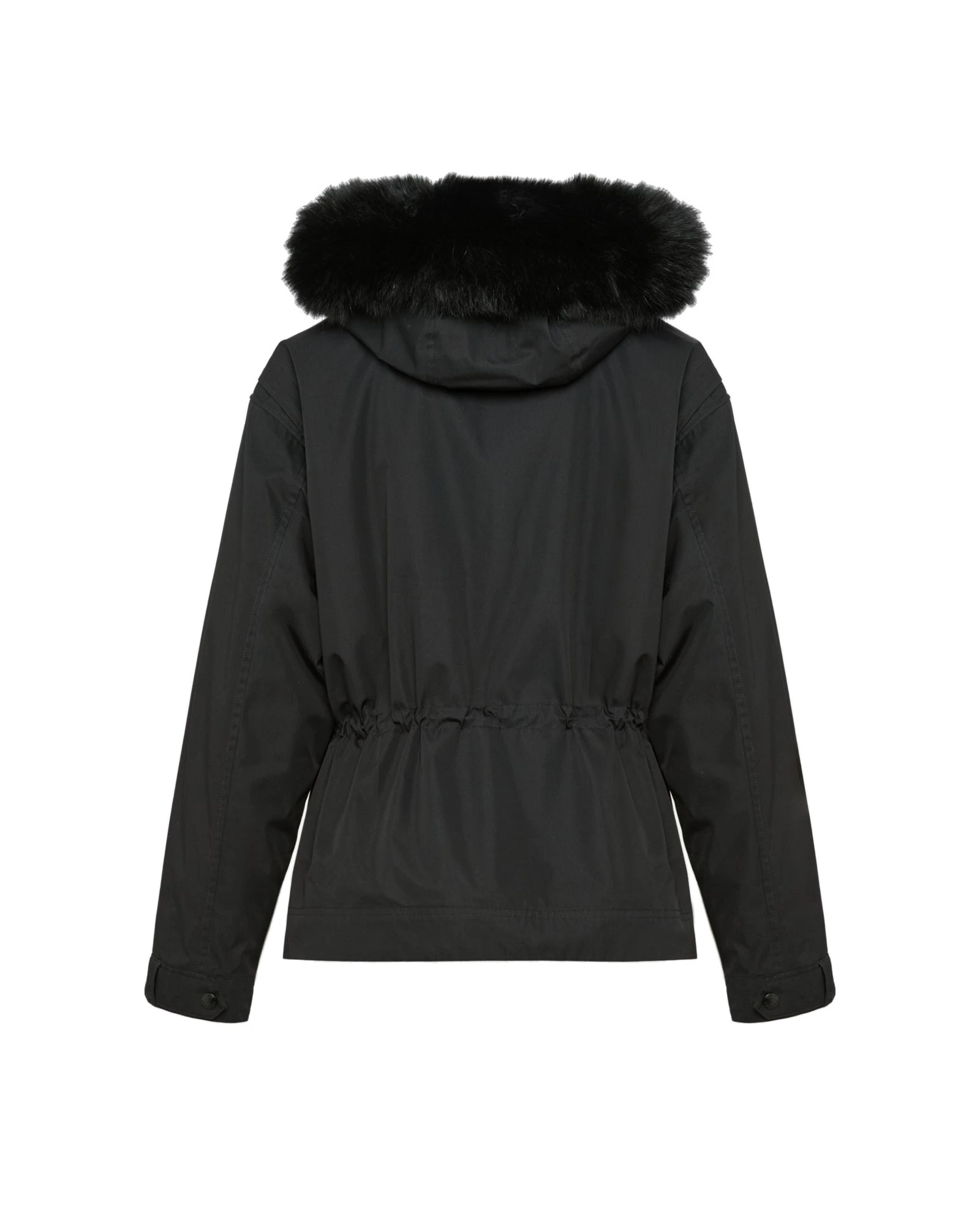 Yves Salomon Short Cotton Parka with Fox and Rabbit Fur in Black Yves Salomon Short Cotton Parka with Fox and Rabbit Fur in Black | Jackets | Coveti
