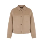 Yves Salomon Short Double-Sided Cashmere Wool Shirt in Beige | Jackets | Coveti