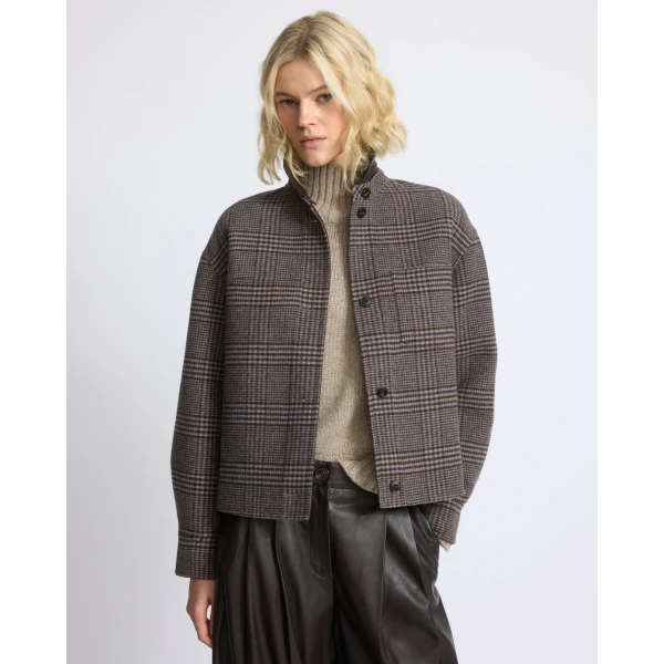 Yves Salomon Short Double-Sided Cashmere Wool Shirt in Russet | Jackets | Coveti