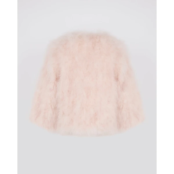 Yves Salomon Short Feather Jacket in Beige | Jackets | Coveti