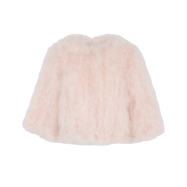 Yves Salomon Short Feather Jacket in Beige | Women | Coveti