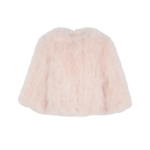 Yves Salomon Short Feather Jacket in Beige | Women | Coveti