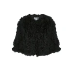 Yves Salomon Short Feather Jacket in Black | Women | Coveti