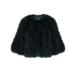 Yves Salomon Short Feather Jacket in Dark Teal | Women | Coveti