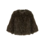 Yves Salomon Short Feather Jacket in Green | Women | Coveti