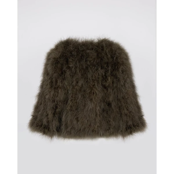 Yves Salomon Short Feather Jacket in Green | Jackets | Coveti