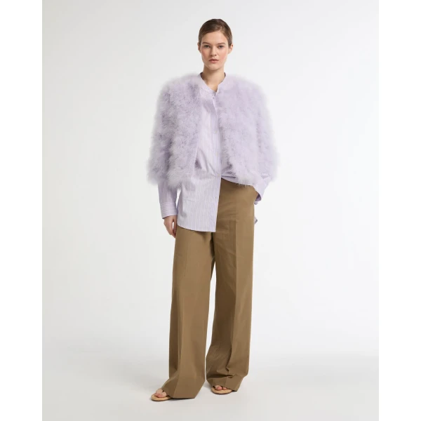 Yves Salomon Short Feather Jacket in Purple | Jackets | Coveti
