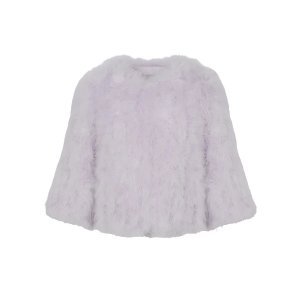 Yves Salomon Short Feather Jacket in Purple | Women | Coveti