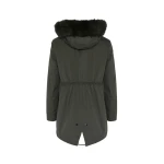 Yves Salomon Short Iconic Waterproof Cotton Parka with Fox and Rabbit Fur in Grey | Jackets | Coveti