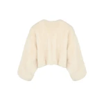 Yves Salomon Short Long-Haired Mink Cape in White | Mink Coats | Coveti