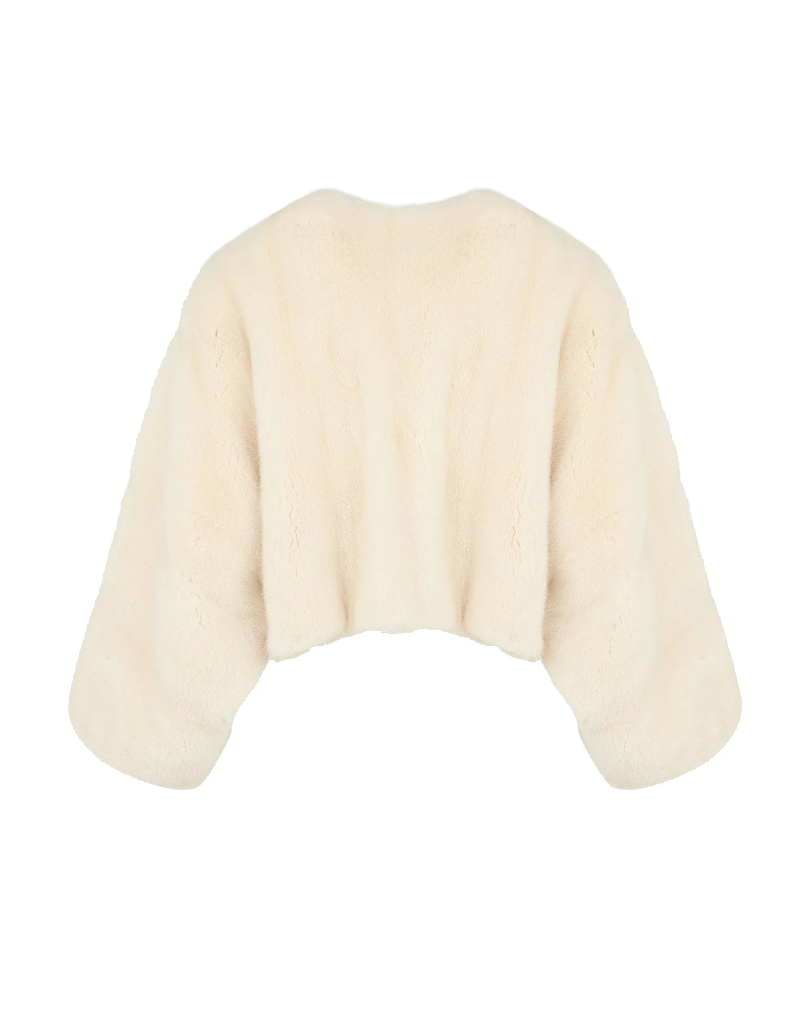 Yves Salomon Short Long-Haired Mink Cape in White Yves Salomon Short Long-Haired Mink Cape in White | Mink Coats | Coveti