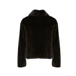 Yves Salomon Short Long-Haired Mink Fur Jacket in Black | Women | Coveti