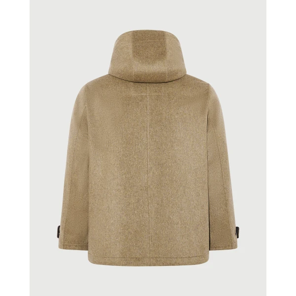 Yves Salomon Short Loro Piana Cashmere Parka with Long-Haired Mink Liner in Green | Men's Jackets | Coveti