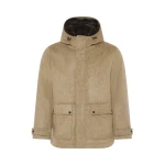 Yves Salomon Short Loro Piana Cashmere Parka with Long-Haired Mink Liner in Green | Men Jackets | Coveti