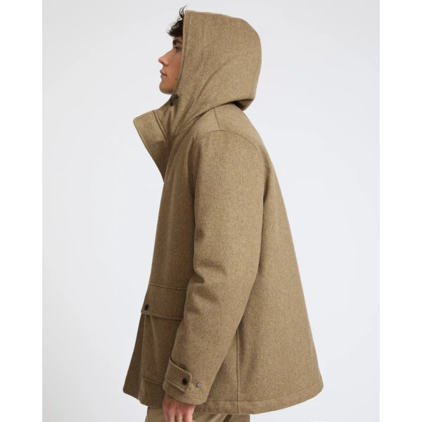 Yves Salomon Short Loro Piana Cashmere Parka with Long-Haired Mink Liner in Green | Men's Jackets | Coveti