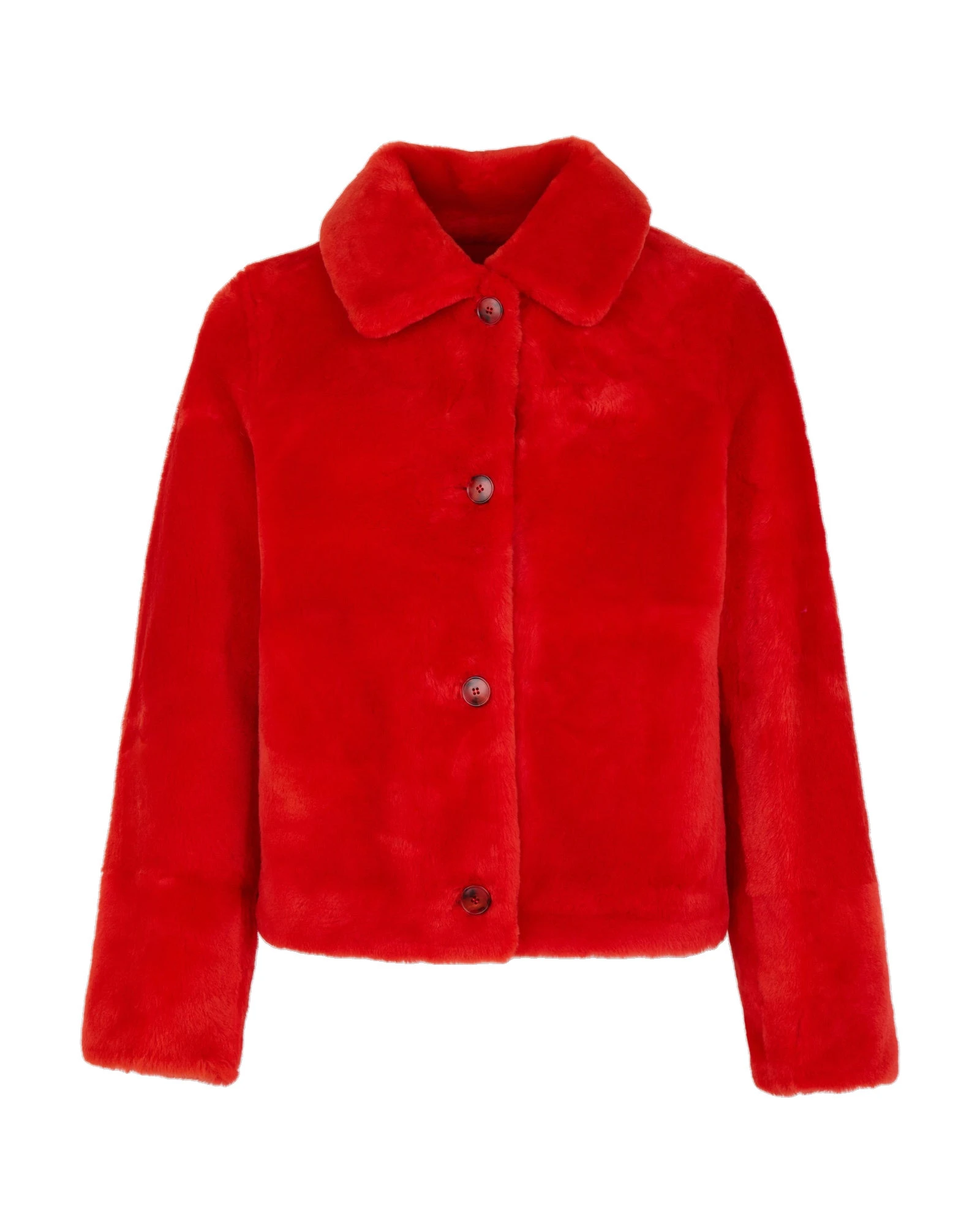 Yves Salomon Short Merino Lambskin Shearling Jacket in Orange Yves Salomon Short Merino Lambskin Shearling Jacket in Orange | Shearling Jackets | Coveti