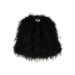 Yves Salomon Short Ostrich Feather Jacket in Black | Women | Coveti