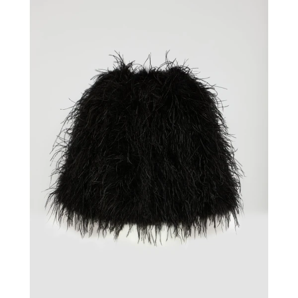 Yves Salomon Short Ostrich Feather Jacket in Black | Jackets | Coveti