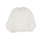 Yves Salomon Short Ostrich Feather Jacket in White | Women | Coveti