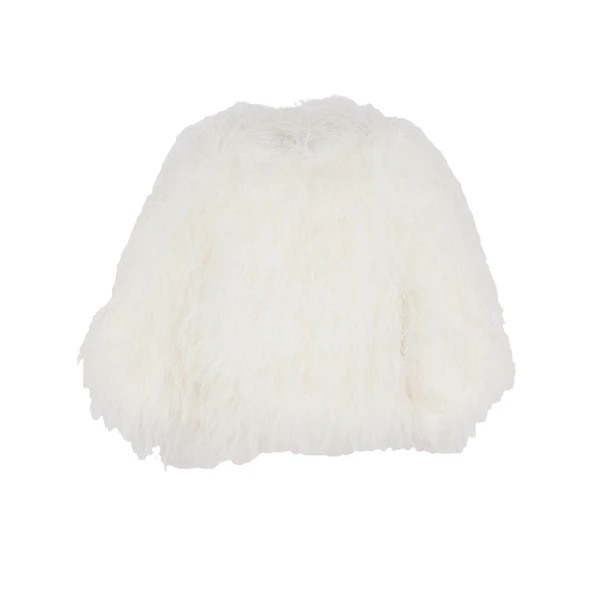 Yves Salomon Short Ostrich Feather Jacket in White | Women | Coveti