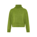 Yves Salomon Short Oversized Knitted Sweater in Green | Women | Coveti