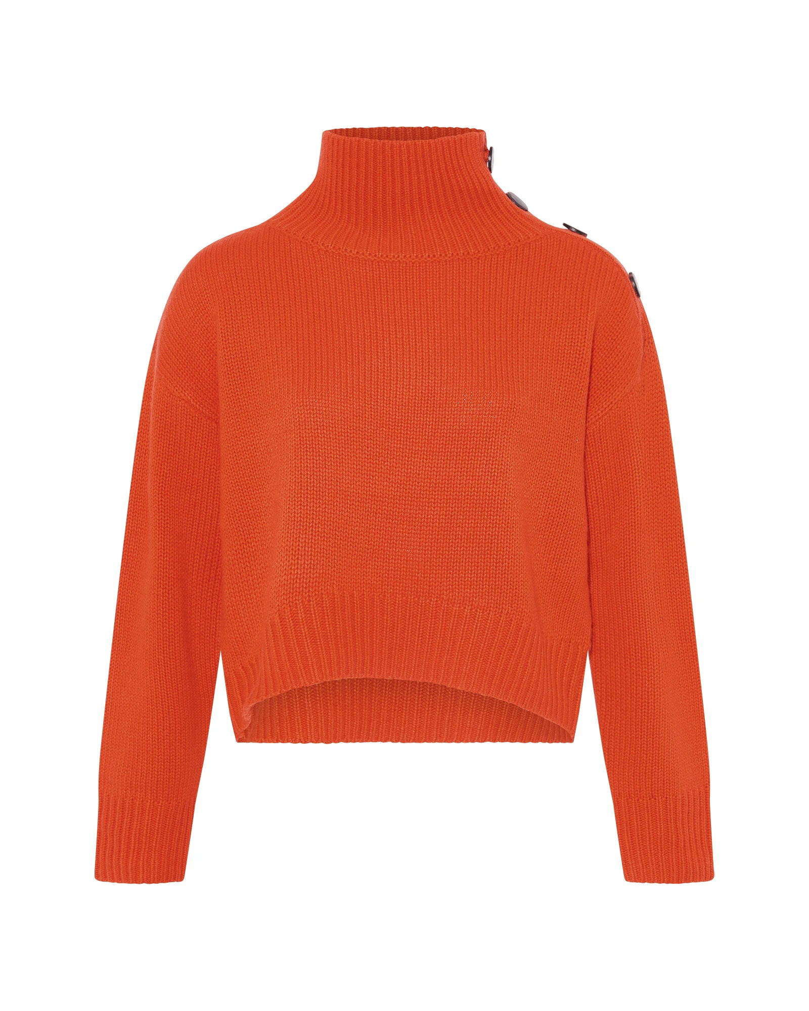 Yves Salomon Short Oversized Knitted Sweater in Red Orange Yves Salomon Short Oversized Knitted Sweater in Red Orange | Women | Coveti