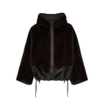 Yves Salomon Short Reversible Water-Repellent Jacket with Mink Fur in Black | Women | Coveti