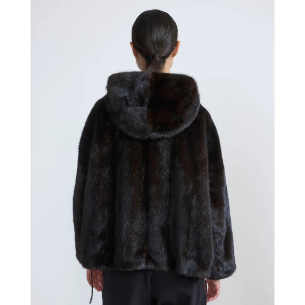 Yves Salomon Short Reversible Water-Repellent Jacket with Mink Fur in Black | Jackets | Coveti