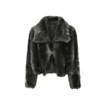 Yves Salomon Short Toscana Lambskin Jacket in Dark Green | Shearling Jackets | Coveti
