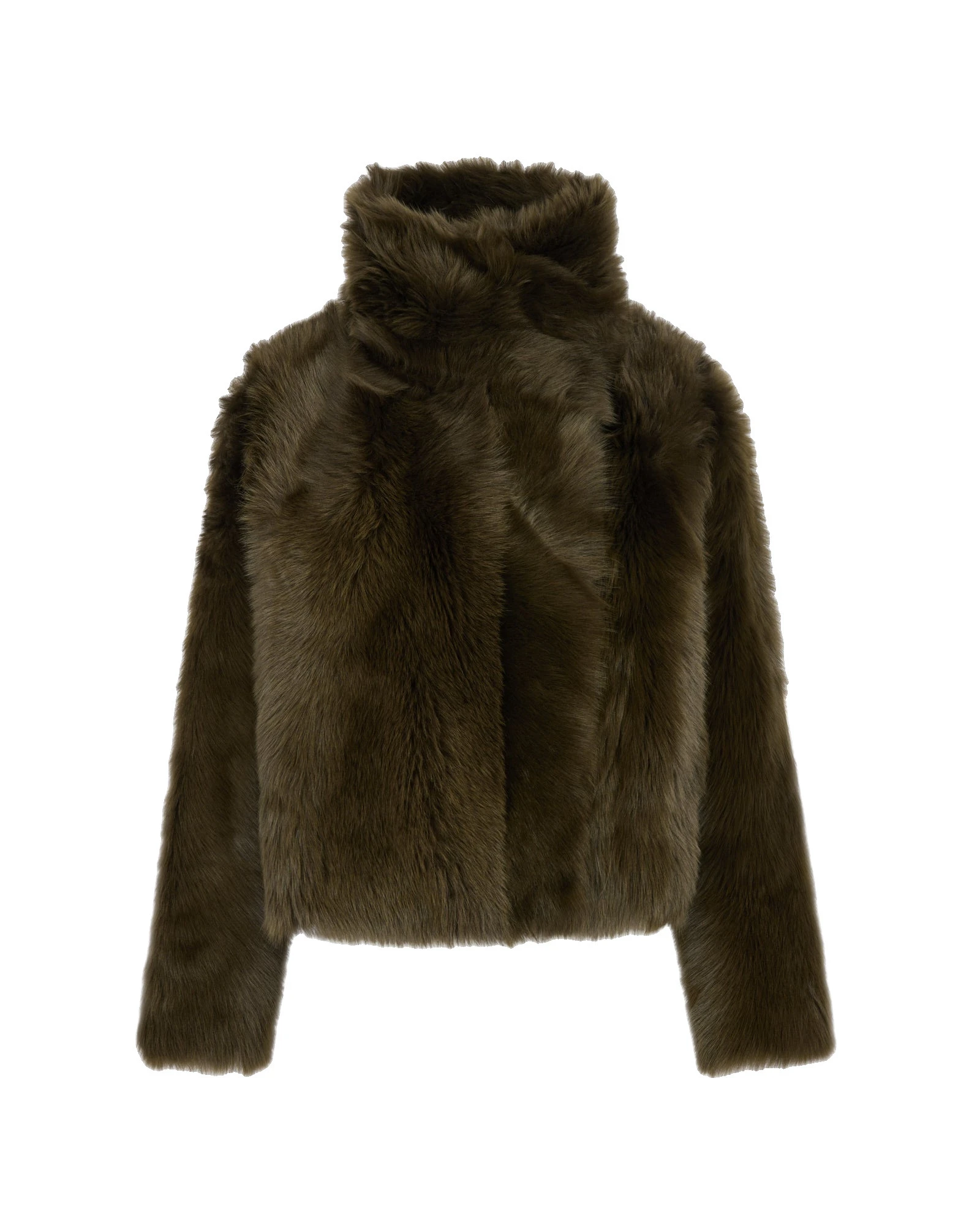 Yves Salomon Short Toscana Lambskin Jacket in Khaki Green Yves Salomon Short Toscana Lambskin Jacket in Khaki Green | Shearling Jackets | Coveti