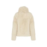 Yves Salomon Short Toscana Lambskin Jacket in White | Shearling Jackets | Coveti