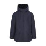 Yves Salomon Short Waterproof Wool Parka with Long-Haired Mink Liner in Navy | Men Jackets | Coveti
