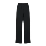 Yves Salomon Silk Crepe Palazzo Trousers in Black | Women | Coveti