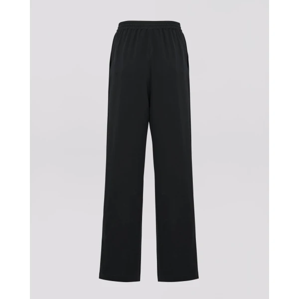 Yves Salomon Silk Crepe Palazzo Trousers in Black | Wide leg pants | Coveti