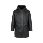Yves Salomon Silky Straight-Wool Lambskin Shearling Hooded Coat in Black | Men Clothing | Coveti