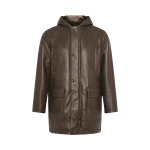 Yves Salomon Silky Straight-Wool Lambskin Shearling Hooded Coat in Brown | Men's Coats | Coveti