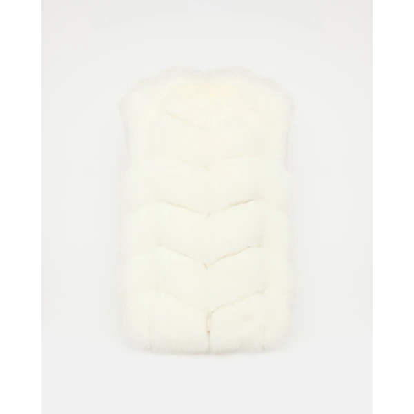 Yves Salomon Sleeveless Fox Fur Vest in White | Vests | Coveti
