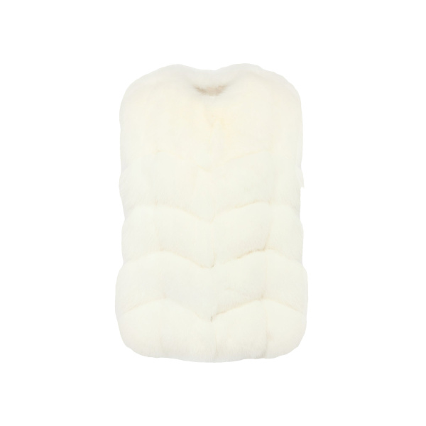Yves Salomon Sleeveless Fox Fur Vest in White | Women | Coveti