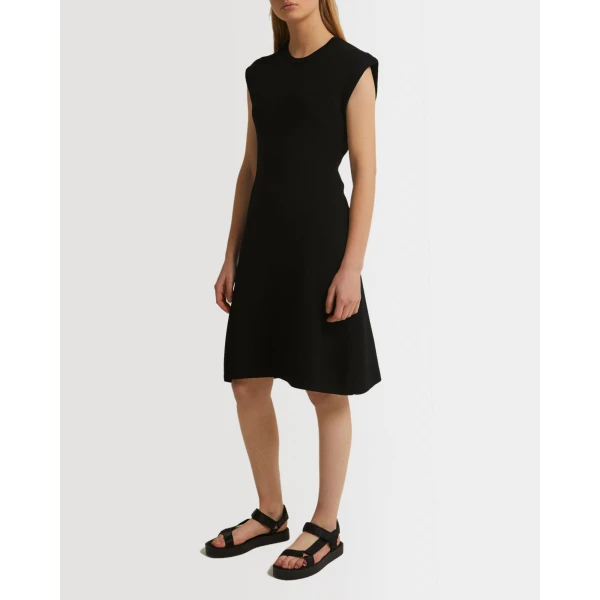 Yves Salomon Sleeveless Stretch Knit Mini Dress in Black | Mini Dresses | Coveti