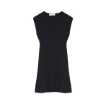 Yves Salomon Sleeveless Stretch Knit Mini Dress in Black | Women | Coveti