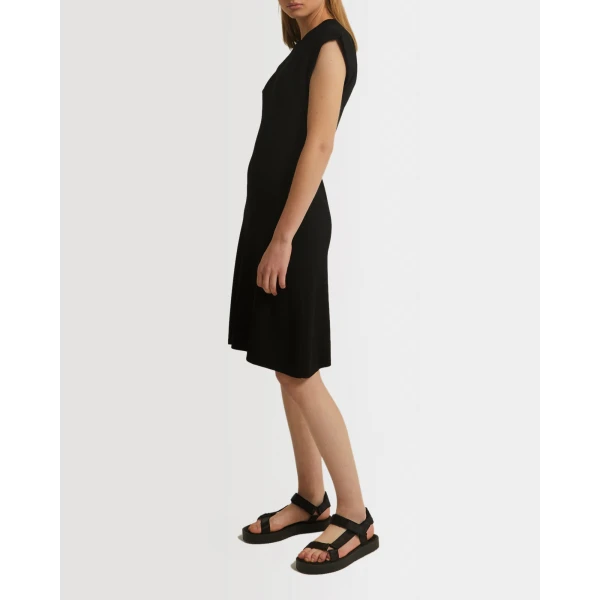 Yves Salomon Sleeveless Stretch Knit Mini Dress in Black | Mini Dresses | Coveti