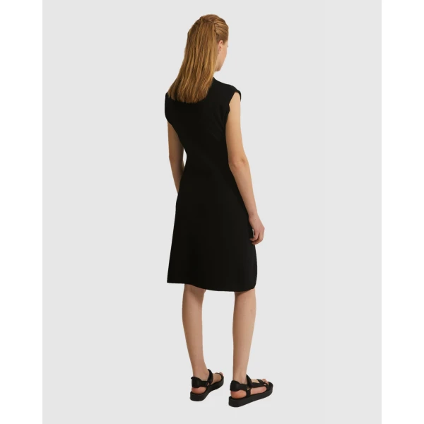 Yves Salomon Sleeveless Stretch Knit Mini Dress in Black | Mini Dresses | Coveti
