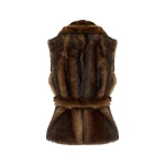 Yves Salomon Sleeveless Toscana Lambskin Gilet in Dark Brown | Vests | Coveti
