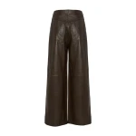 Yves Salomon Straight Lamb Leather Trousers in Brown | Women | Coveti