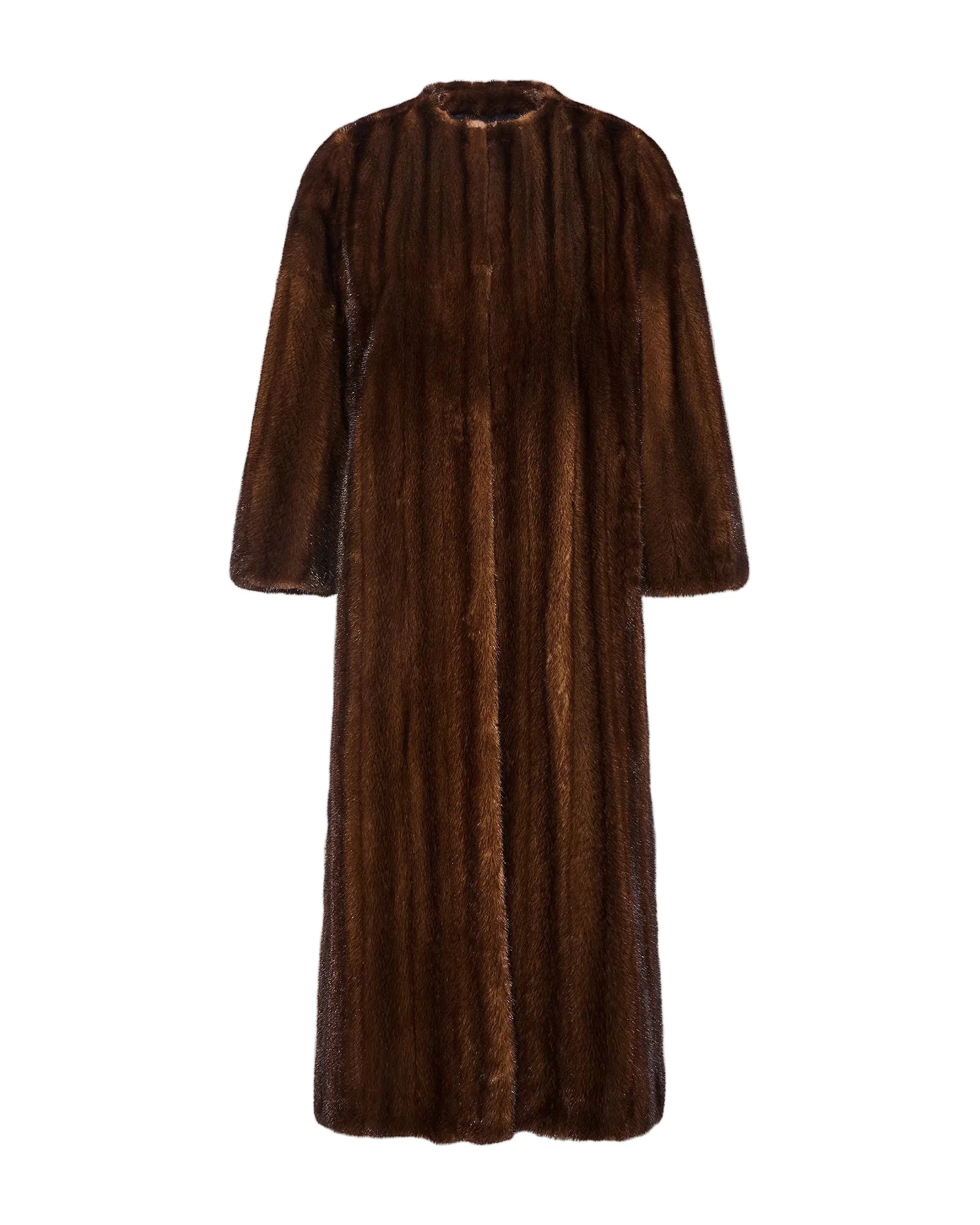 Yves Salomon Straightened Long-Haired Mink Maxi Coat in Brown Yves Salomon Straightened Long-Haired Mink Maxi Coat in Brown | Mink Coats | Coveti