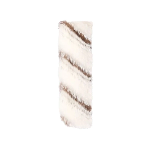 Yves Salomon Striped Fox Fur Scarf in Inuit White | Scarves | Coveti