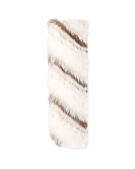 Yves Salomon Striped Fox Fur Scarf in Inuit White Yves Salomon Striped Fox Fur Scarf in Inuit White | Scarves | Coveti