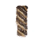 Yves Salomon Striped Fox Fur Scarf in Light Brown | Scarves | Coveti